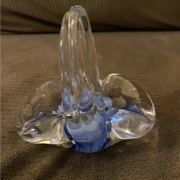 Elegant Glass Art Sculpture with Blue Accents - Picture 5 of 7